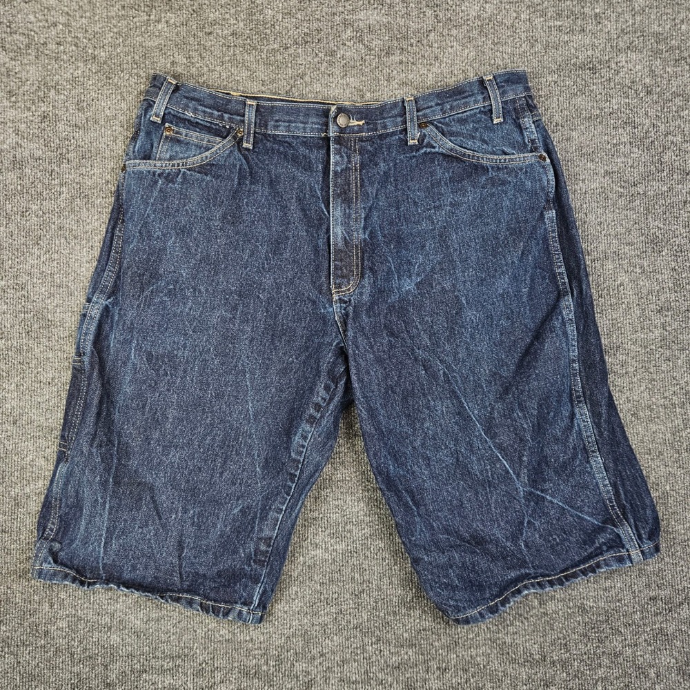 Dickies Loose Fit Denim Shorts Jorts Men 38 Carpenter Utility Workwear Dark Wash